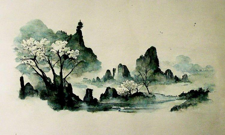 White Trees on Mountain Top